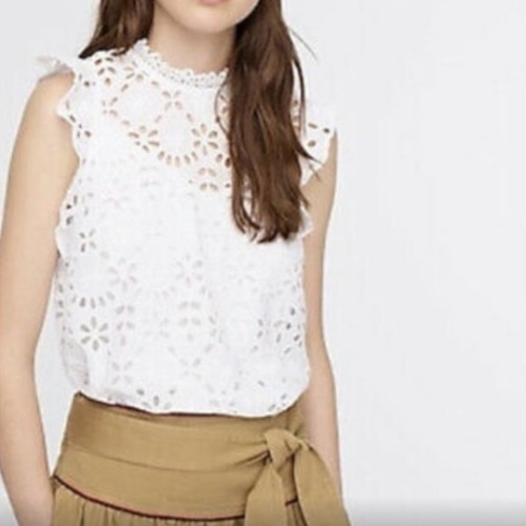 Mockneck top in embroidered eyelet - Picture 8 of 8